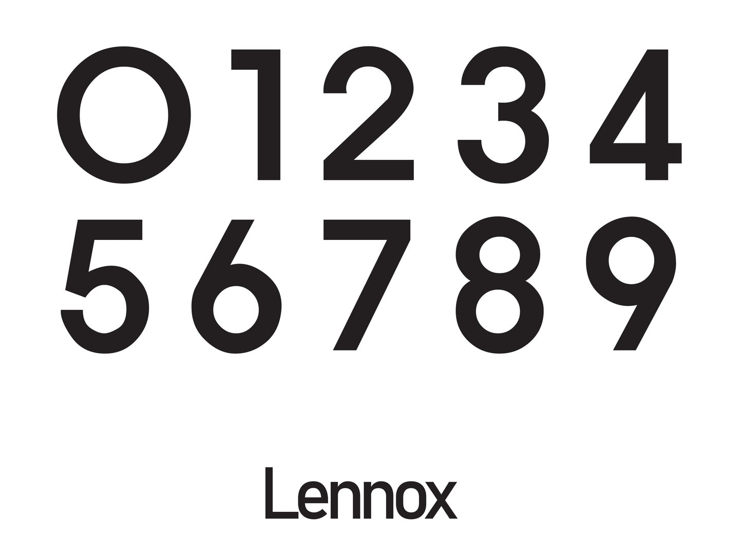 HOUSE NUMBERS: Lennox