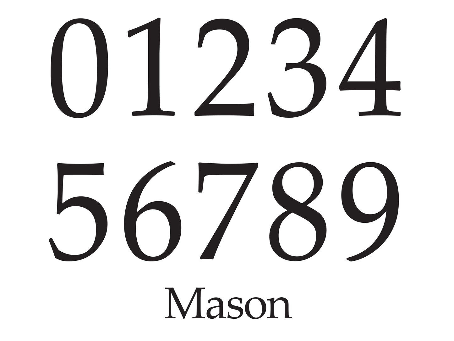 HOUSE NUMBERS: Mason