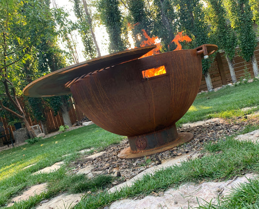 FIRE BOWL + SWINGING COOK GRATE (LOCAL PICK UP)