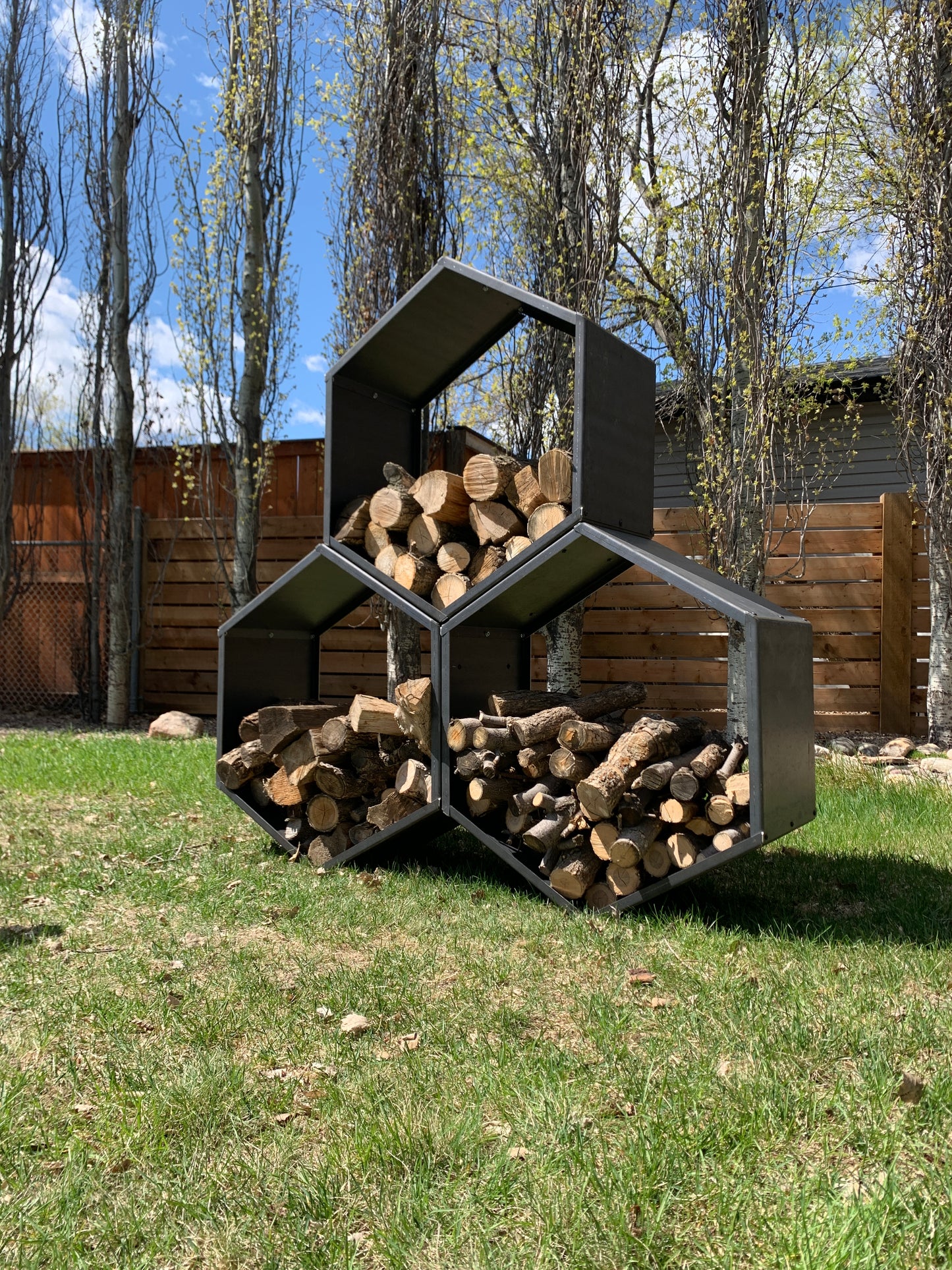 WOOD STORAGE RACK: STACKABLE DESIGN (ASSEMBLY REQUIRED)