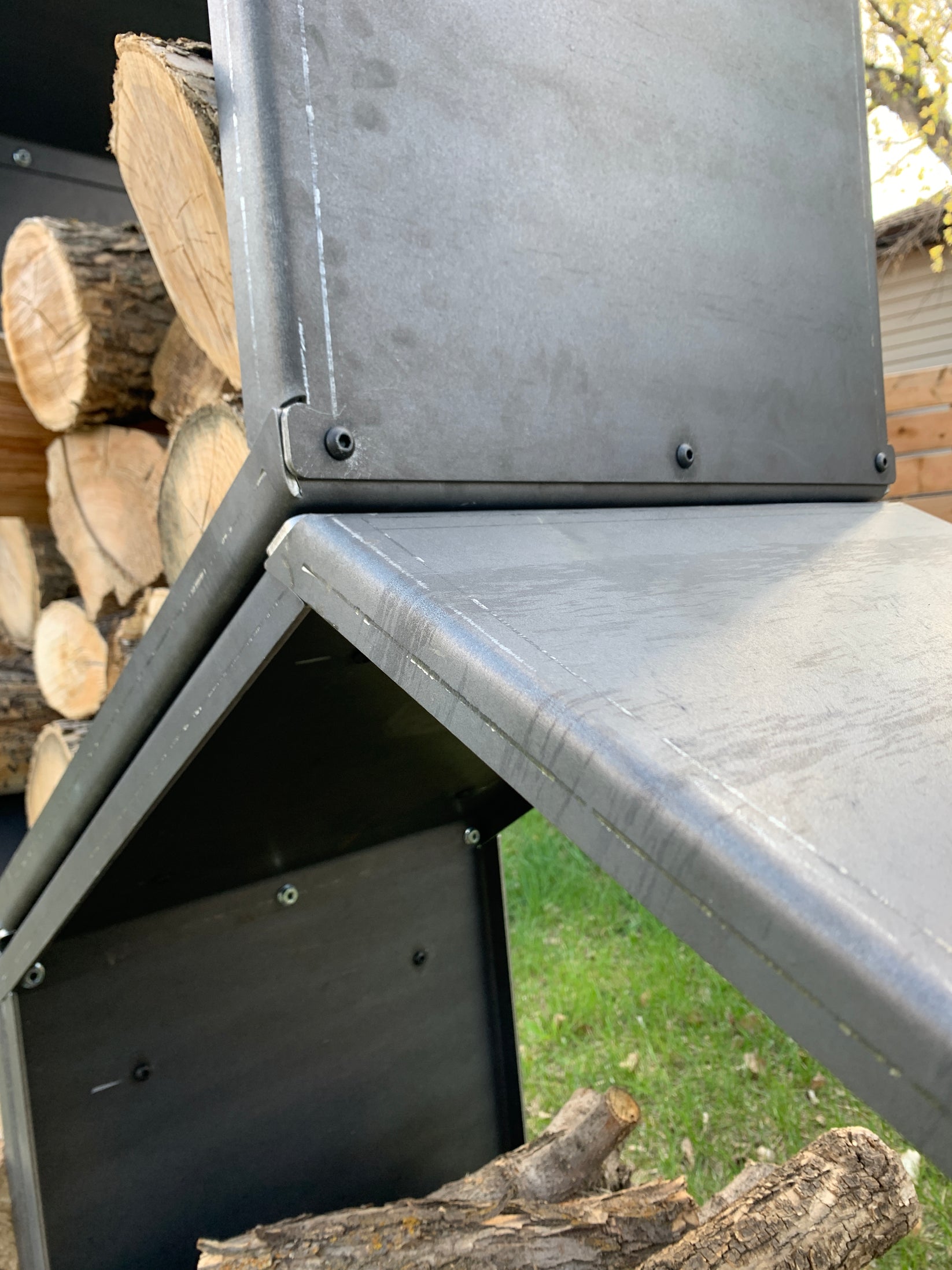 Stackable Wood Design WOOD STORAGE RACK - STACKABLE DESIGN – Flatland Metalworks