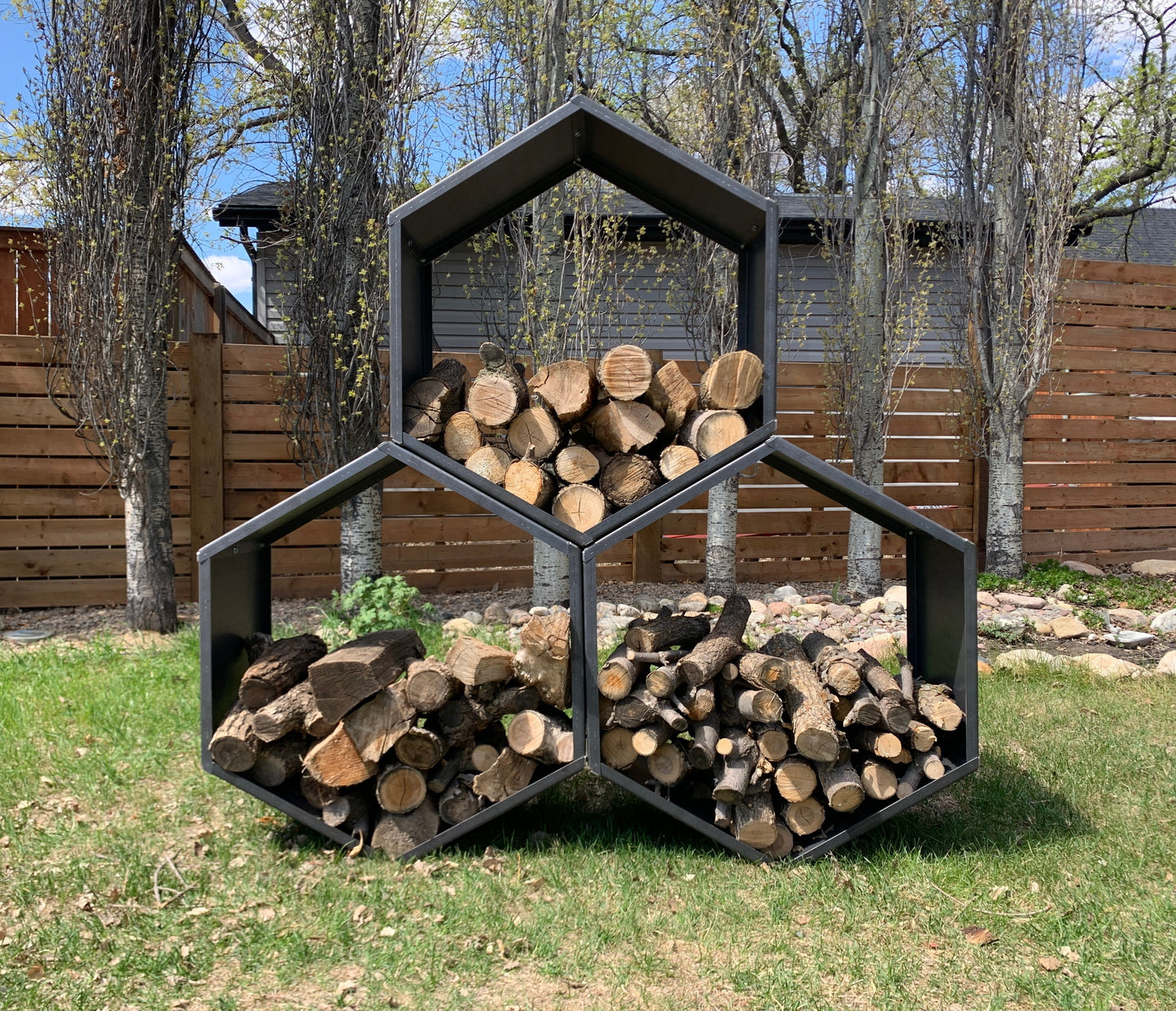 WOOD STORAGE RACK: STACKABLE DESIGN (ASSEMBLY REQUIRED)