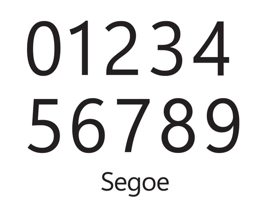 HOUSE NUMBERS: SEGOE