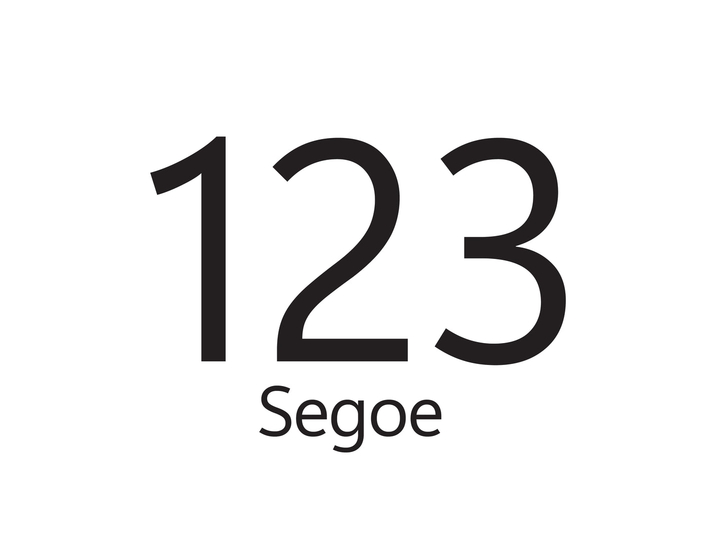HOUSE NUMBERS: SEGOE