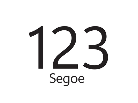 HOUSE NUMBERS: SEGOE